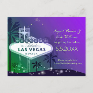 Glitzy Las Vegas Bröllop spara datum Meddelande Vykort