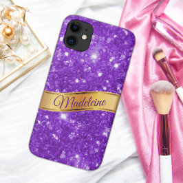 Glitzy Lila - eget namn iphone case