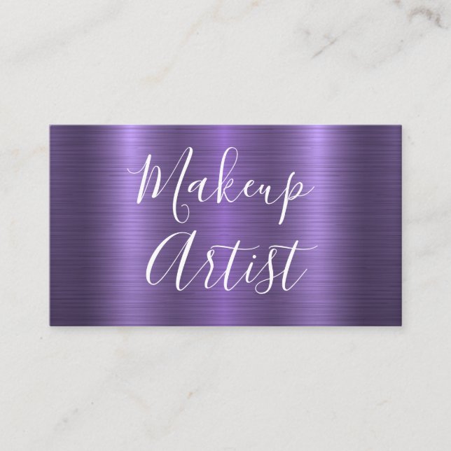 Glitzy Makeup Artist Lila - bakgrund Visitkort (Framsida)