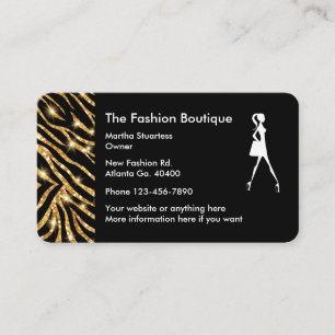 Glitzy modeBoutiquedesign Visitkort