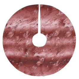 Glitzy Red Ombre Marble Julgransmatta Borstad Polyester