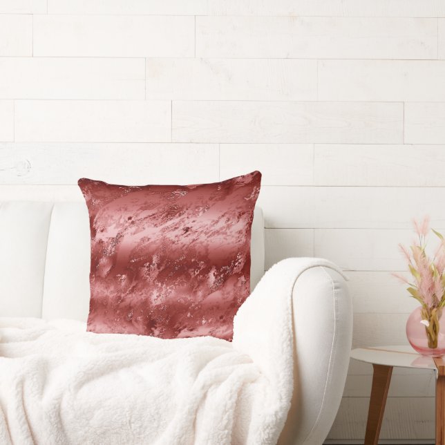 Glitzy Red Ombre Marble Kudde (Soffa)