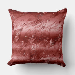 Glitzy Red Ombre Marble Kudde