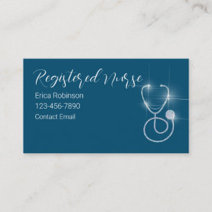 Glitzy Registered Nurse Simple Visitkort