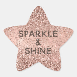 Glitzy Ro Guld Rosa Gnistra Glitter Stjärnformat Klistermärke
