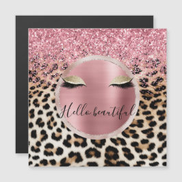 Glitzy Rosa Glitter Guld Eyelaskleopard