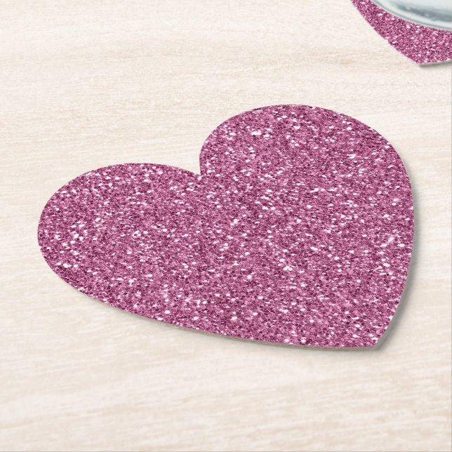 Glitzy Rosa Glitter Underlägg Papper (Vinklad)