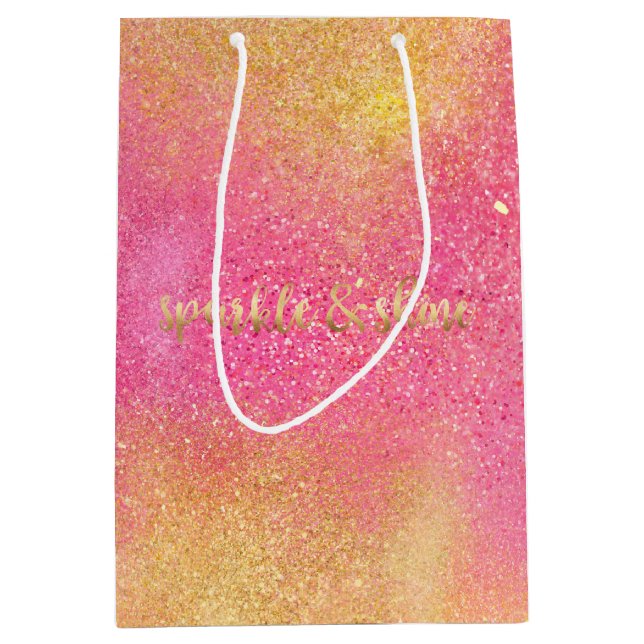 Glitzy Rosa Guld Gnistra och Shine (Framsidan)