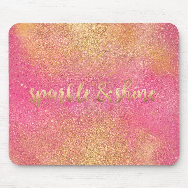 Glitzy Rosa Guld Gnistra och Shine Musmatta (Framsidan)