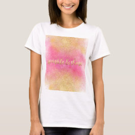 Glitzy Rosa Guld Gnistra och Shine Tee Shirt