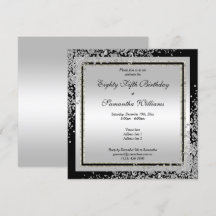 Glitzy Silver Confetti Corners 85:e födelsedag