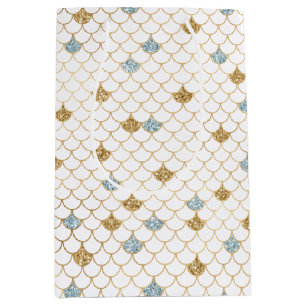 Glitzy Sjöjungfru Blue Guld Gnistra Glitter