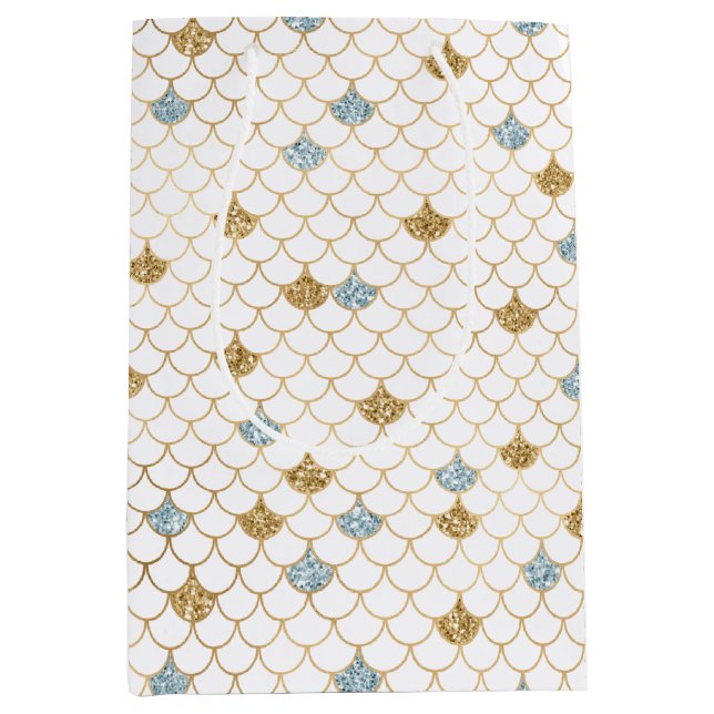 Glitzy Sjöjungfru Blue Guld Gnistra Glitter (Framsidan)