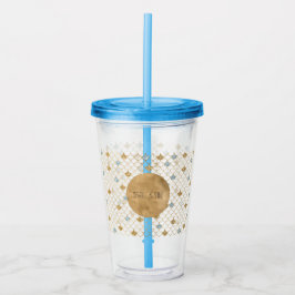 Glitzy Sjöjungfru Blue Guld Gnistra Glitter Take Away Mugg