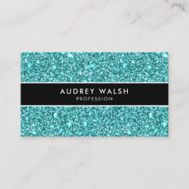 Glitzy Snyggt Blue GLITTER Stripe Visitkort