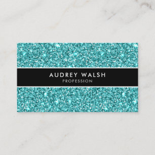 Glitzy Snyggt Blue GLITTER Stripe Visitkort