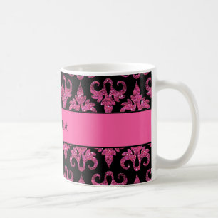 Glitzy Sparkly shock rosaglitterdamast Kaffemugg