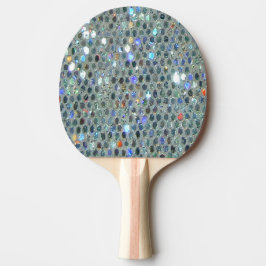 Glitzy Sparkly Silver Glitter Bling Pingisracket