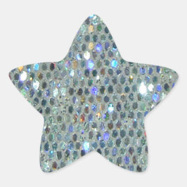 Glitzy Sparkly Silver Glitter Bling Stjärnformat Klistermärke