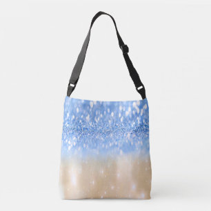 Glitzy Trendig Gnistra Blue och Guld Girly Glitter Axelväska