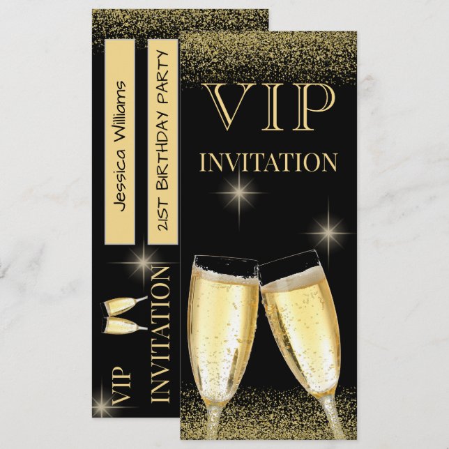 Glitzy VIP-födelsedagsfest Inbjudningar (Fram/baksida)
