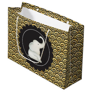 Glitzy white elephant party säck