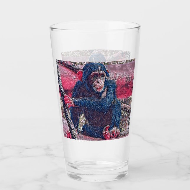 GlitzyAnimal_Chimpanzee_001 Glaskopp (Framsida)