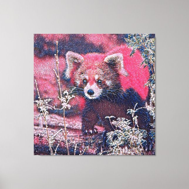 GlitzyAnimal_RedPanda_005 Canvastryck (Framsida)