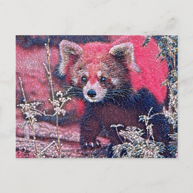 GlitzyAnimal_RedPanda_005 Vykort (Framsida)