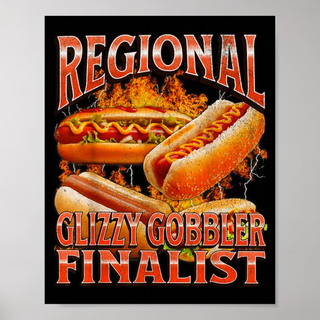 Glizzy Gobbler Funny Wiener Hot Dog Meme Bootleg G Poster (Framsidan)