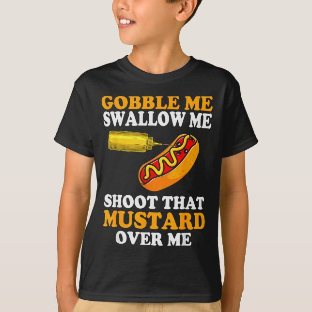 Glizzy Gobbler Rolig Glizzy Meme Het Dog Älskare M T Shirt (Framsida)