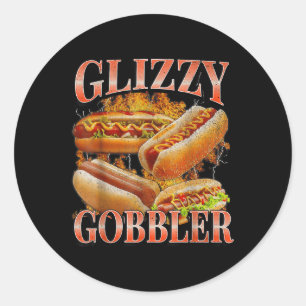 Glizzy Gobbler Rolig Wiener Korv Meme Bootleg G Runt Klistermärke