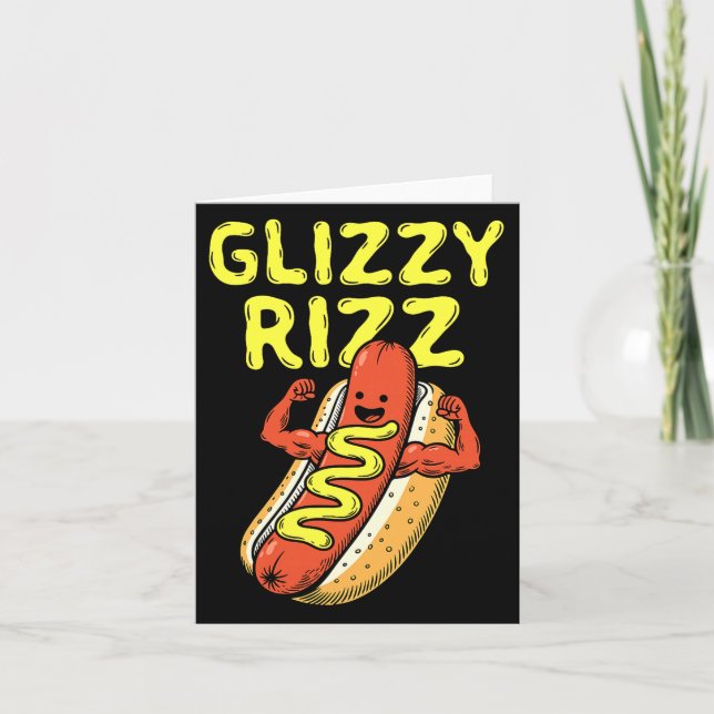 Glizzy Rizz Hundar Meme Slang Illustration Kort (Framsida)