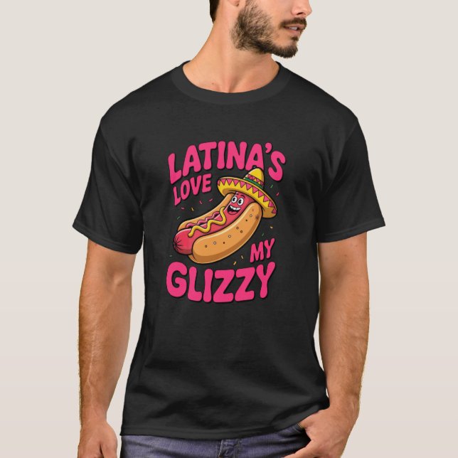 Glizzy Spel Stark Rolig Hot Dog Grafik T Shirt (Framsida)