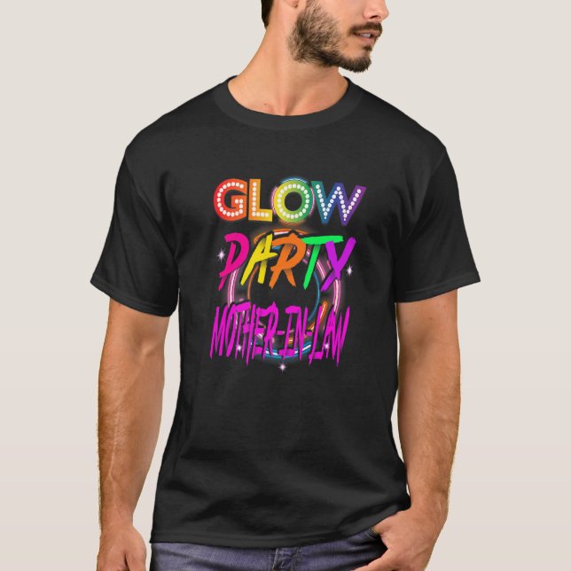 Glo med glödeffekt av Svärmorna Party Färgmönster T Shirt (Framsida)