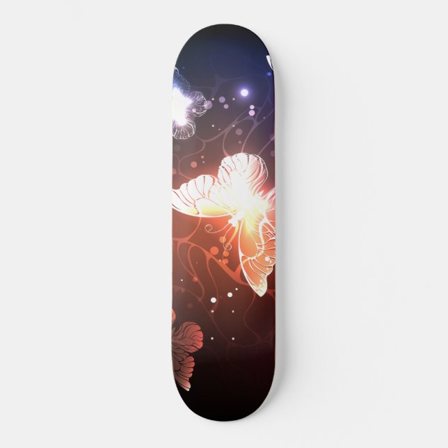 Gloande nattfjärilar mini skateboard bräda 18,5 cm (Framsida)
