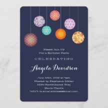 Gloande Papprare landternor födelsedagsblått