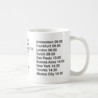Global aktiemarknadöppettider kaffemugg