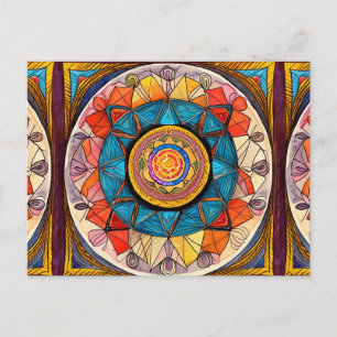 Global Community Tribal Roots Helig Geometry Guru Vykort