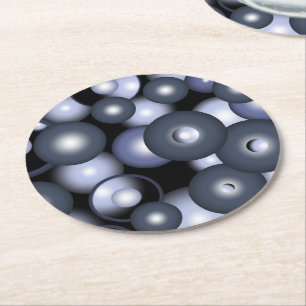 Global Concentric Circle Orbital Abstrakt Art Underlägg Papper Rund