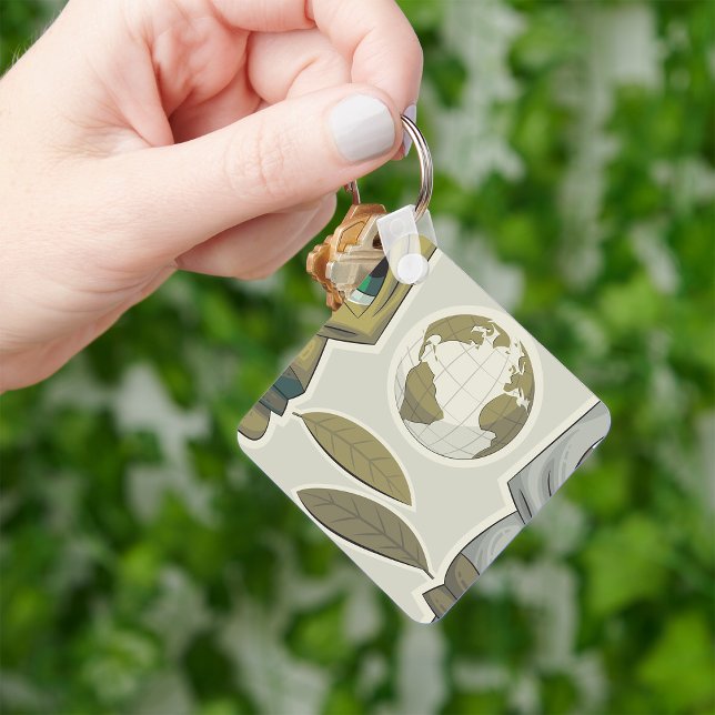 Global Creatures Earth Ansikte Keychain Nyckelring (Skapare uppladdad)