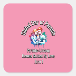 Global Day of Parents. 1 juni Fyrkantigt Klistermärke