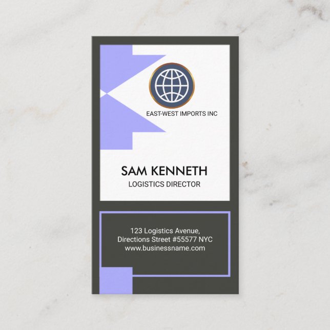 Global direktör för riktningspillogistik för blått visitkort (Framsida)