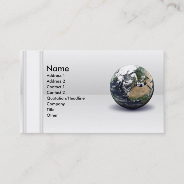 Global Earth Visitkort (Framsida)