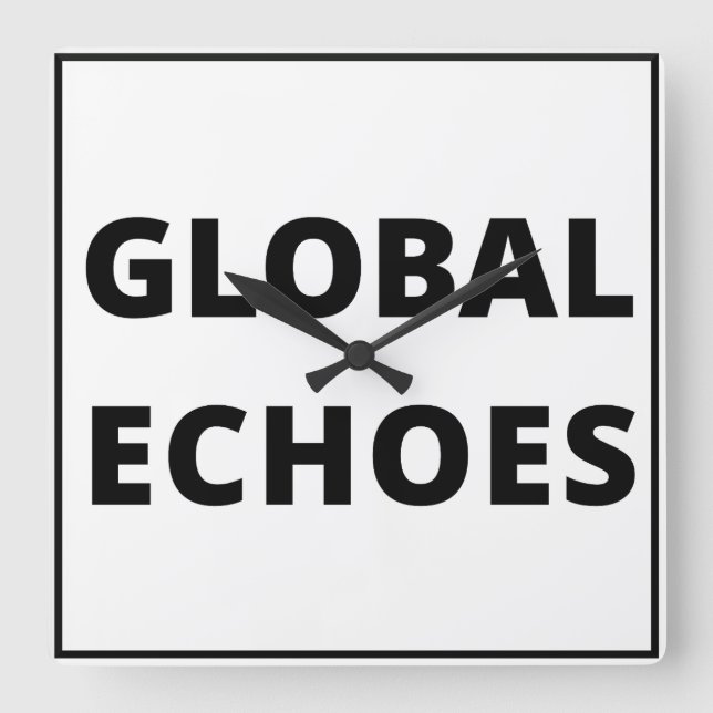 Global Echoes Clock Fyrkantig Klocka (Framsida)