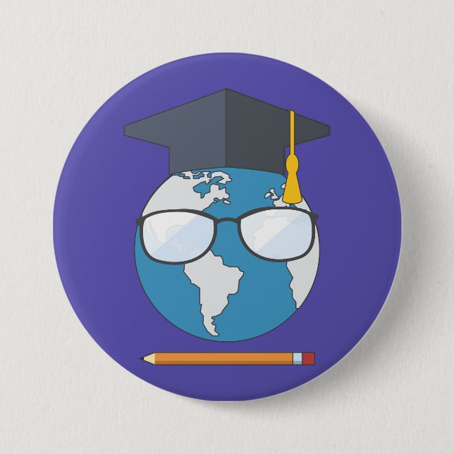 Global Education Graduation Cap Earth Smart Planet Knapp (Framsida)