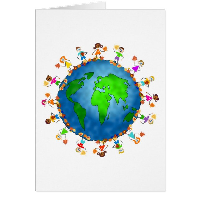 Global Fall Kids Hälsningskort (Framsidan)