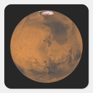 Global Färg View of Mars Fyrkantigt Klistermärke