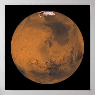Global Färg View of Mars Poster