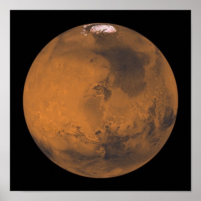 Global Färg View of Mars Poster (Framsidan)